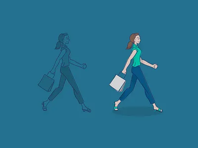 Shopping girl line shopping vector walk woman