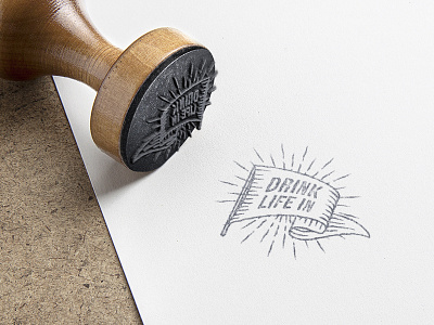 Drink Life In beverage brand identity branding drink logo stamp tagline texture tough visual identity