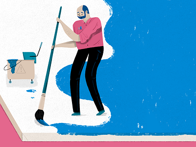 Cleaning or Creating? character clean concept editorial icon illustration man paint texture