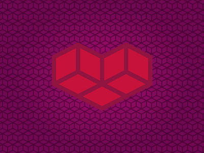 Pixel Heart box cube depth geometric graphic design grid heart love pixel procrastination receding