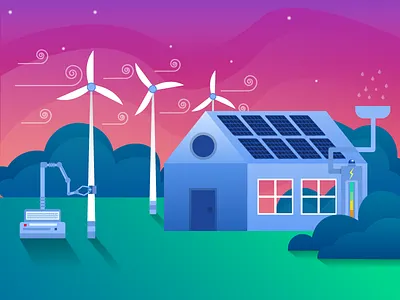 Future of clean energy clean energy flat future futuristic home power robots solar