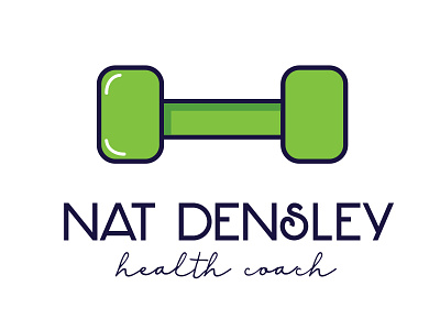 Health Coach dumbbell fitness health coach logo concept