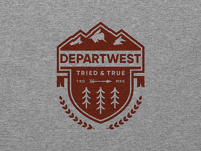 Departwest Tried & True apparel badge banner camping departwest graphic mountain shield t shirt tree vector woods