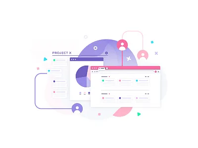 Toby - Share 👥 animation app colorful design extension flat icon illustration motion playful tabs vector