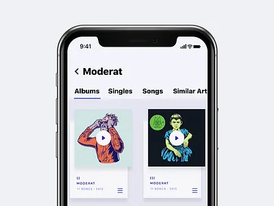 Moderat app interface iphone x moderat music music player player ui
