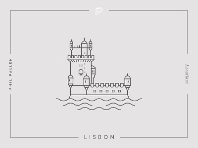 Lisbon Icon architecture belem branding city icon landmark line lisbon location portugal tower vector