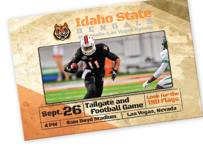 Tailgate postcard bengals football idaho program