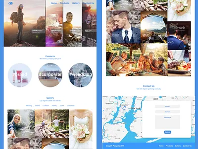 Photographer Website 960 blue bootstrap clean photographer web web design website white
