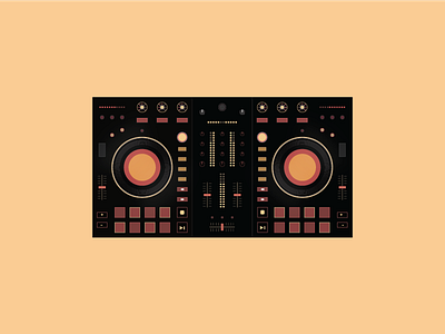 DJ Controller deejay dj illustration music turntables volume