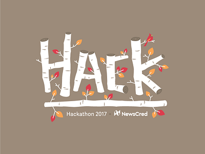 Hackathon 2017 concept bird branch brown hack hackathon illustration leaves tan tree