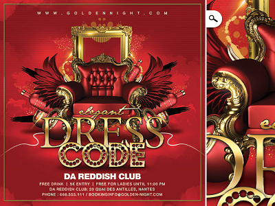 Dress Code club dj dress code drink elegant eve flyer lounge music night party template