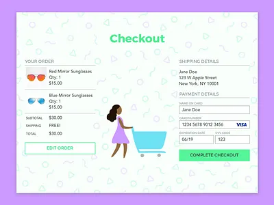 Daily UI 002 - Credit Card Checkout checkout daily ui daily ui 002 illustration ui