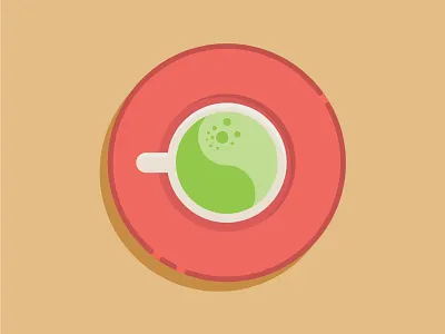 16. Green Tea Matcha Latte - Urth Caffe green tea icon icon design illustrator los angeles matcha matcha latte urth caffe vector vector illustration