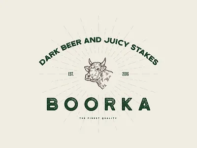 BOORKA BBQ BAR bar bbq beer burger design graphic logo