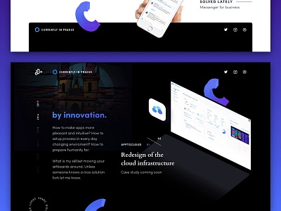 By Innovation ✨ branding case study dark geometric innovation isometric landing layout personal project typography website