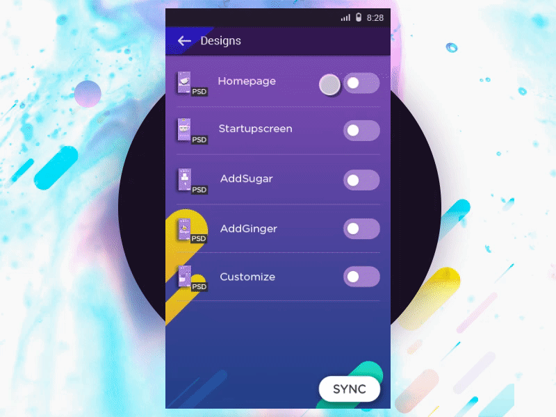 Sync FAB Interaction Concept fab files google googledrive material design multiple sync progress switch sync synchronization