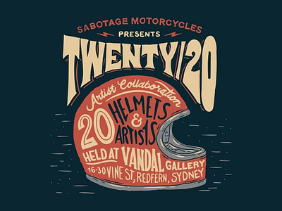 Sabotage cafe racer custom build garage hand lettering illustration lettering poster