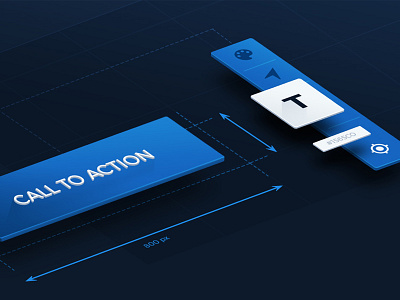 Pulling apart a CTA button builder cta button illustration isometric landing page modern