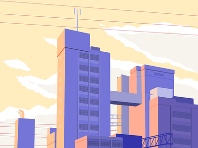 Brutal Light architecture art brutalism building city design flat illustration vector