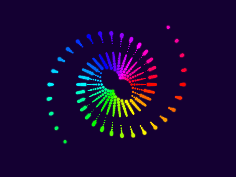 Rainbow Water Drop css dots drop fractal gradient hypnosis loop processing pure css rainbow tsankashvili waterdrop