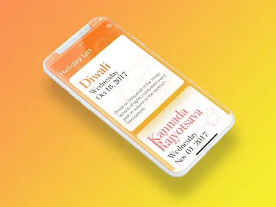 Office Holiday list concept design holidaylist iphonex minimal office ui