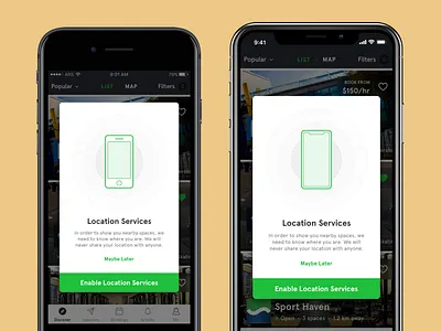 Location Permission Popup dialog green iphone iphone x location miturf permission permission dialog popup