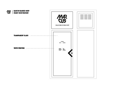 Barbershop front preview barbershop custom design lettering logo logotype preview shop simplicity typo typography window