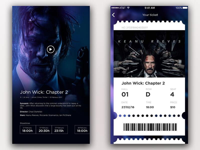 Example of Cinema booking application
