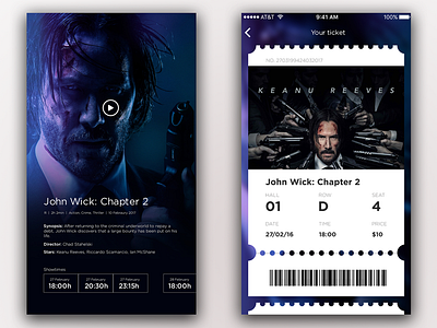 Cinema booking application app booking cinema film mobile movie movies shopping ticket ui ux