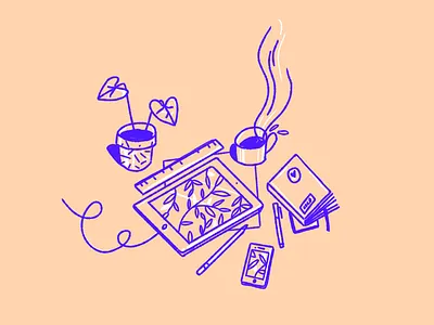 At work astropad brush character female illustration illustrator ipad ipadpro procreate scene texture vector