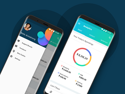 Billeasy App - Exploration analytics android app bills ios sidebar