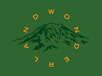 Wonderland hiking illustration mountain rainier typography washington