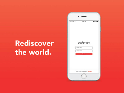 Bootmark Login Screen app ios throwback