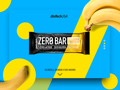 Promo BiotechUSA banana blue landing promo ui ux web