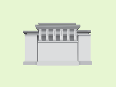 Unity Temple architecture flat illustration frank lloyd wright illustration vector