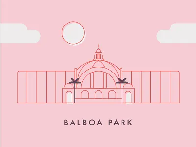 Balboa Park Illustration architecture balboa building california illustration line park san diego vector