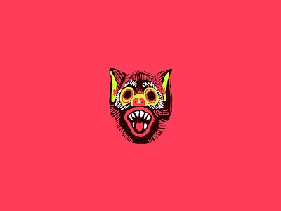 Werewolf Mask ben cooper drawing halloween harry illustration mask neon scary teeth werewolf