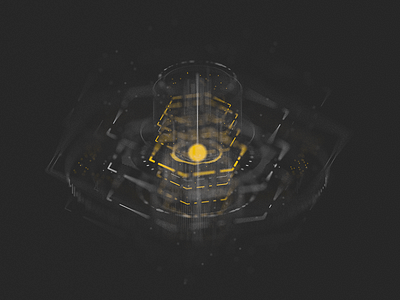 Sci-fi Illustration 02 – Awakening awakening generative geometry illustration particles procedural sci fi techno ui ux