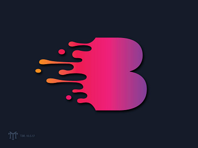 B b identity ink letter logo logotype mark melt symbol