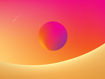 Planet colors desert gradient illustration light planet star sun trajlov