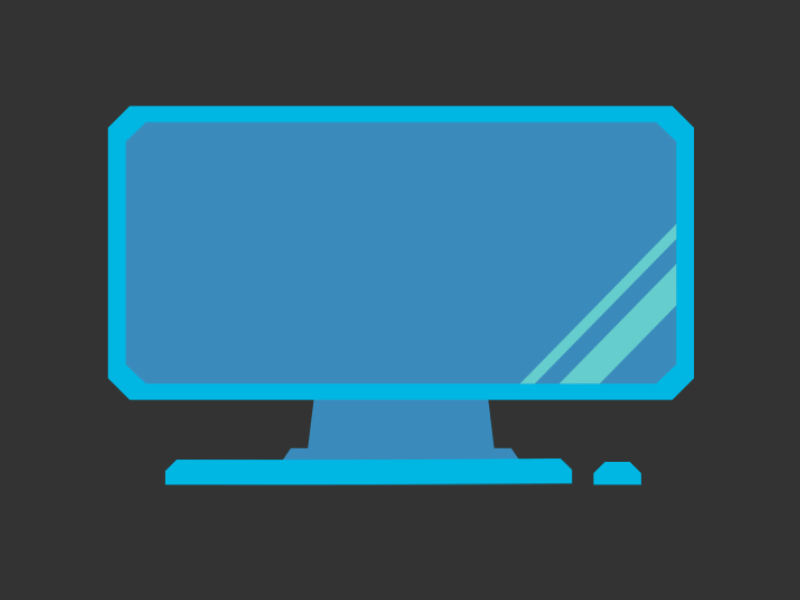 Icon - Computer ae aftereffects animation computer flat design icon icone monitor motion path shape