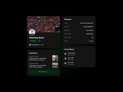 Player Cards app design ui ux website