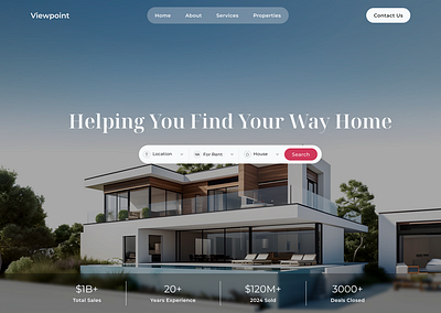 Viewpoint - real estate landing page figma landing page real estate ui user interface