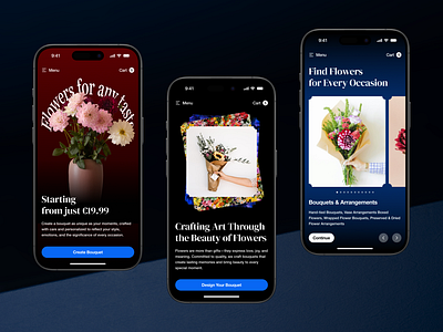 Modern Floral Shop Mobile UI app design bouquet design daily ui dark mode design inspiration dribbble ecommerce design elegant design floral shop flower store luxury design minimal design mobile app mobile design online store shop ui ui user experience user interface ux