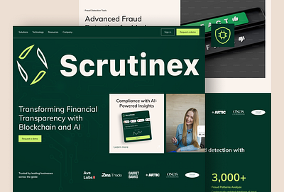 Scrutinex Website (Fintech with Blockchain and AI) ai blockchain fintech fintech websites ui website websites