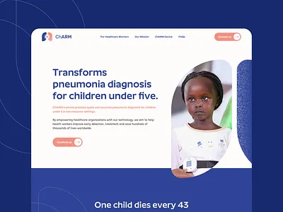 ChARM Website Rebranding beige biotech blue branding clean design desktop layout logo lung medical medtech pneumology tech ui uiux ux web webdesign website