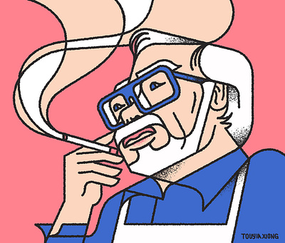 Hayao Miyazaki 2d art anime branding design geometric ghibli graphic hayao icon illustration illustrator japan logo miyazaki mononoke princess smoke smoking spirited away studio