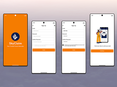 SkyClaim App - Your Trusted Travel Advocate figma design mobile app travel app ui uiux