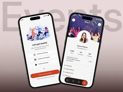 Event Management Mobile App app redesign booking crypto cryptoapp cs event app event tickets finance graphic design ios lettering login page logo mobile app phone profile page saas social app ui ux