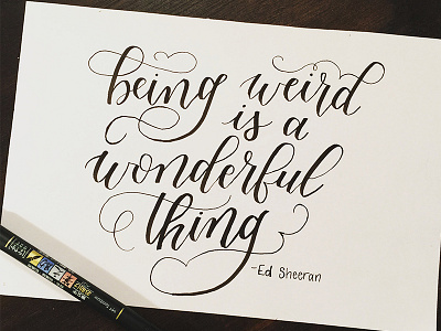 Ed Sheeran brush lettering ed sheeran hand lettering lettering tombow tombow fudenosuke